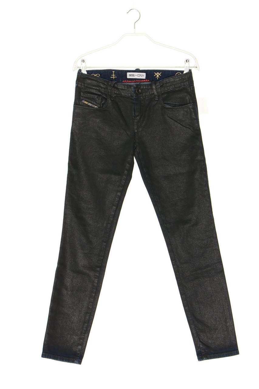 Carou DIESEL + EDUN Coated Skinny-Jeans aus Baumwoll-Mix