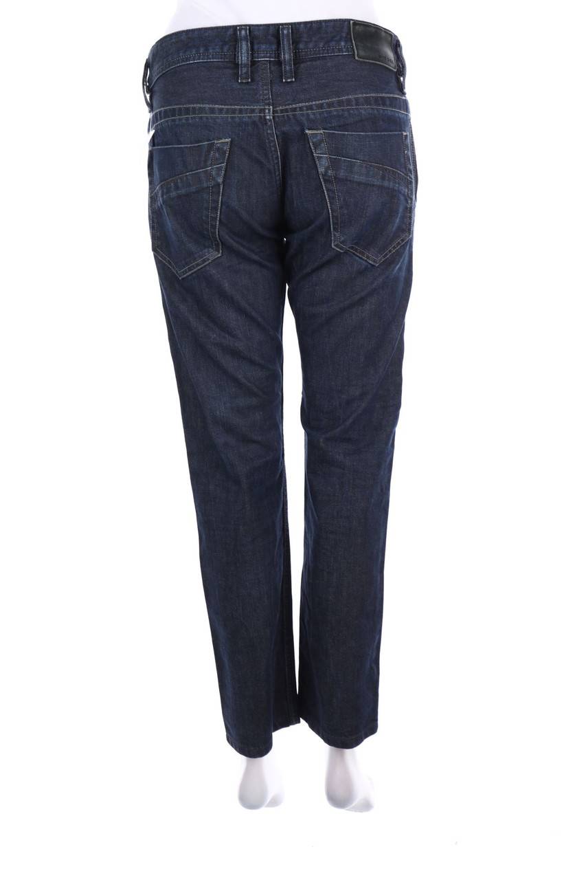 Carou Diesel Industry Used Look Straight Cut Jeans Mit Logo-Patch