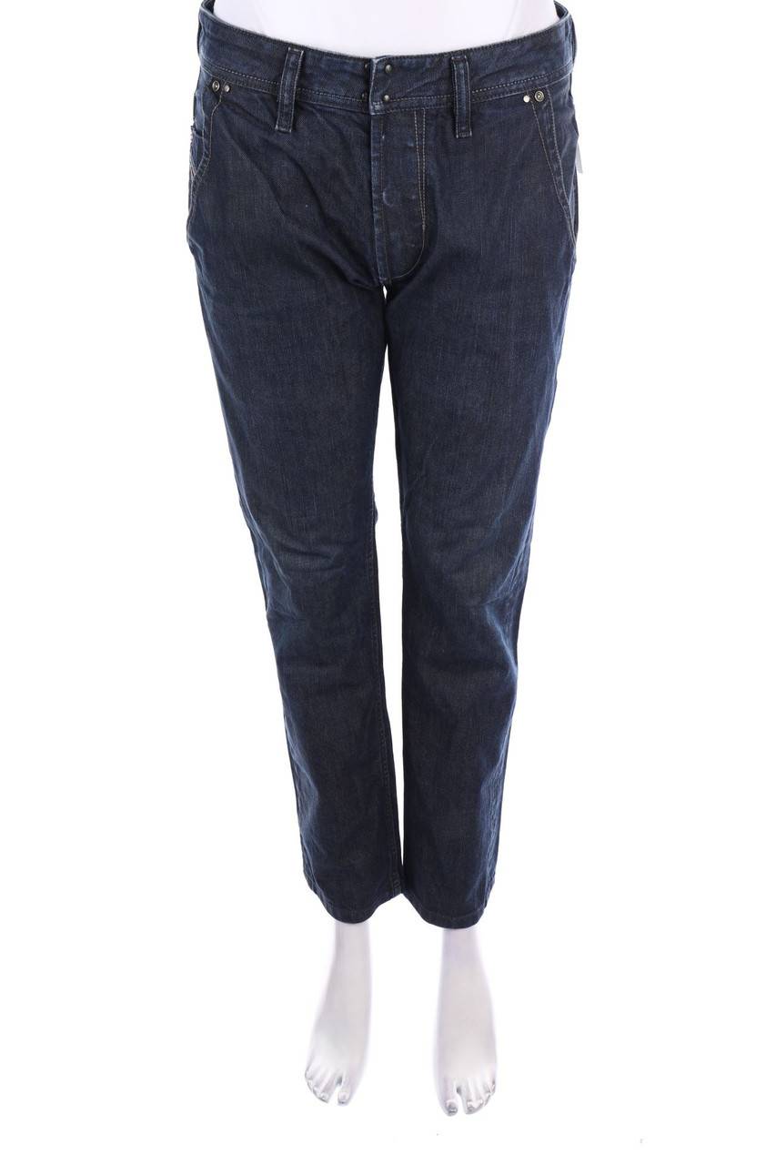 Carou Diesel Industry Used Look Straight Cut Jeans mit Logo-Patch