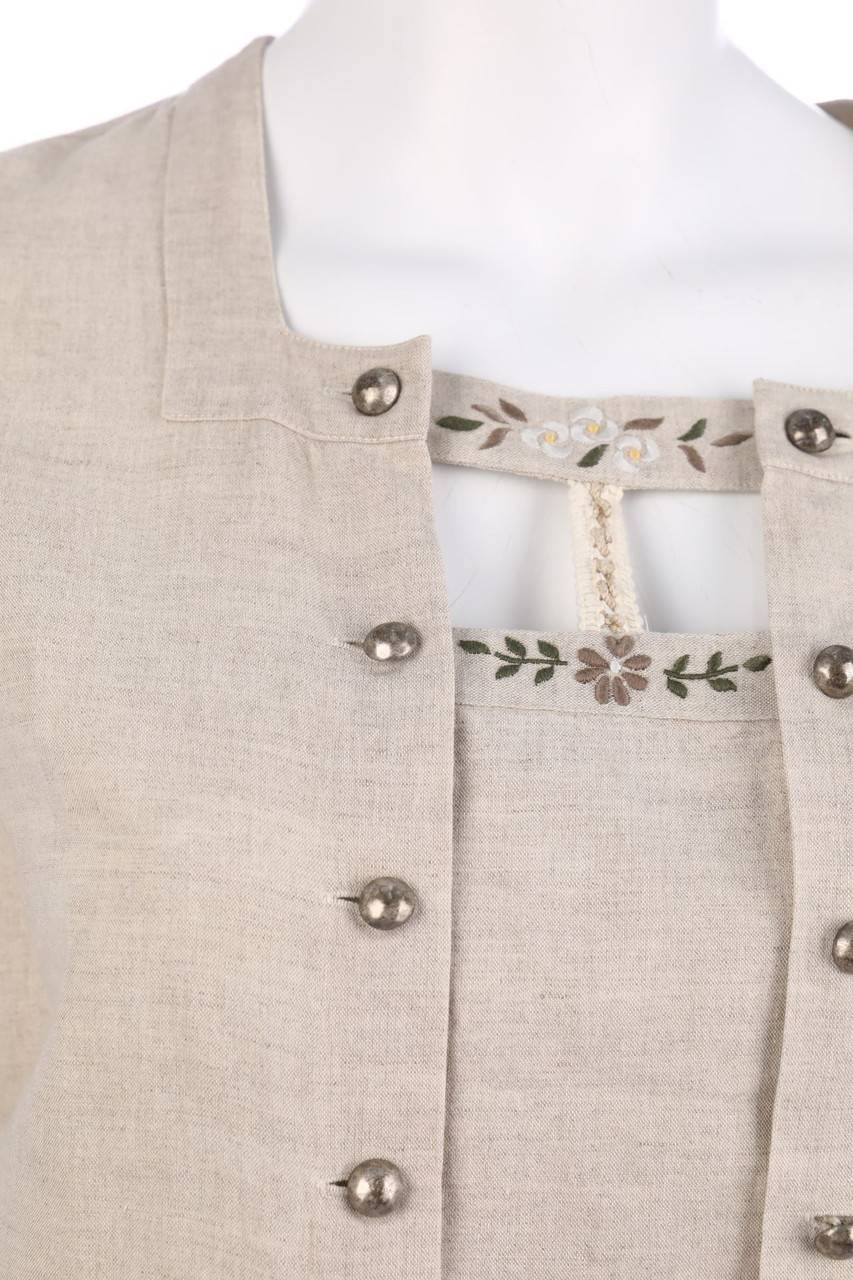 Carou Distler Original Trachten-Bluse Aus Leinen-Mix