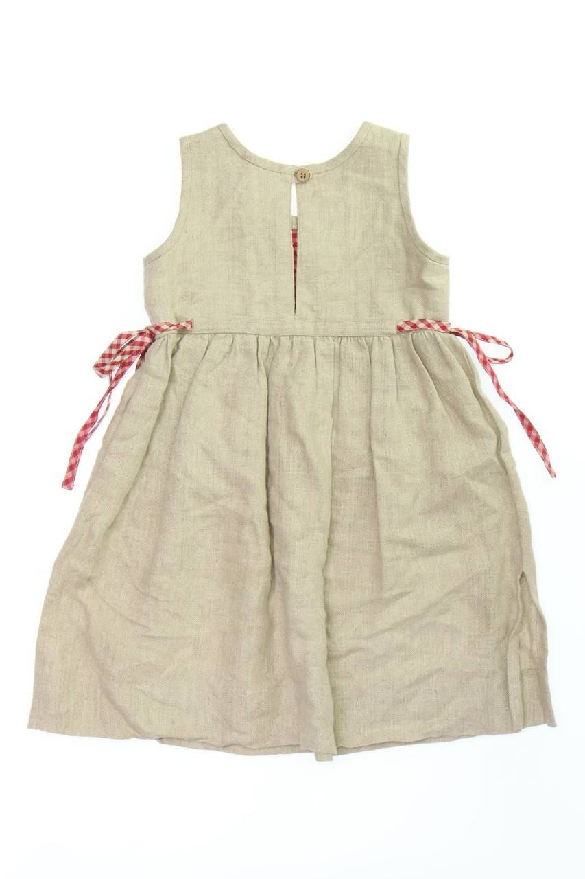 Carou Distler Trachten-Kleid Aus Leinen Mit Schleife