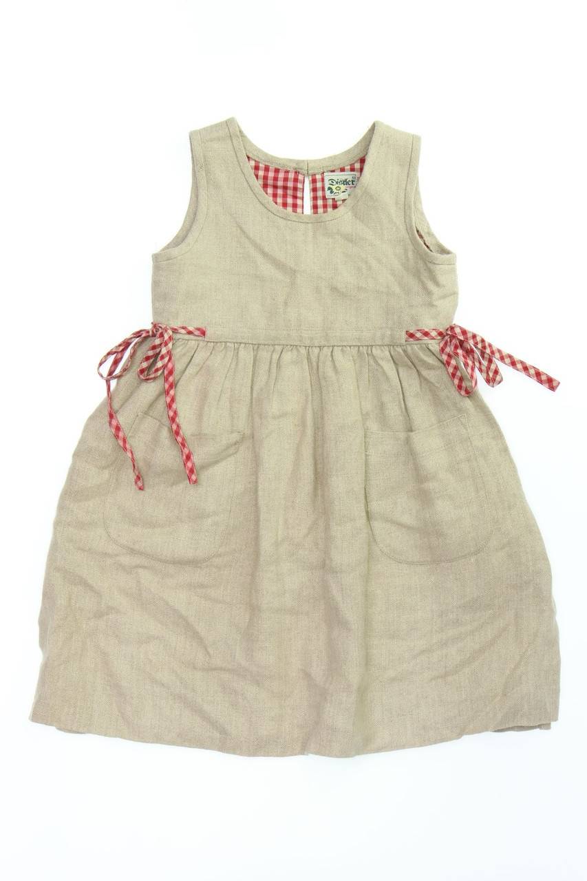 Carou Distler Trachten-Kleid aus Leinen mit Schleife