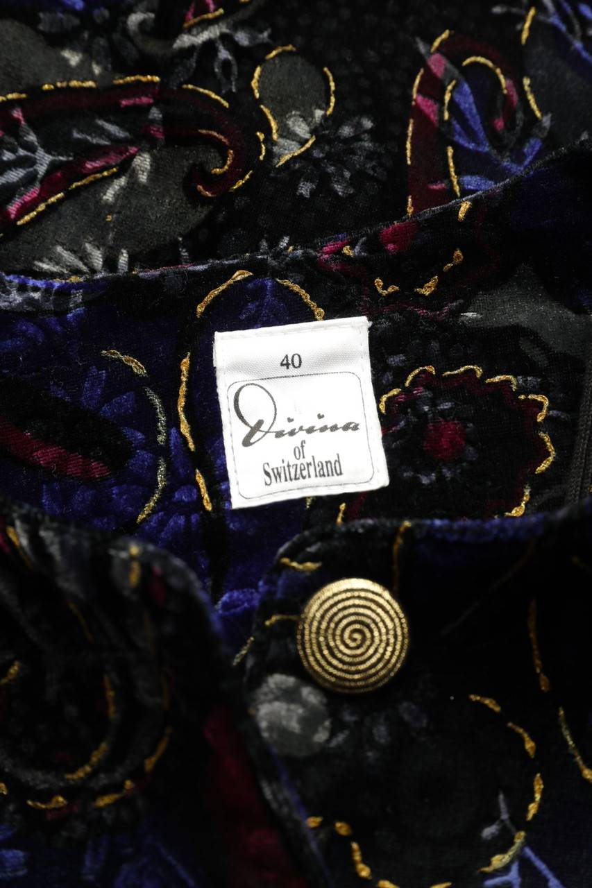 Carou DIVINA Of Switzerland Blazer Aus Samt Mit Paisley-Print