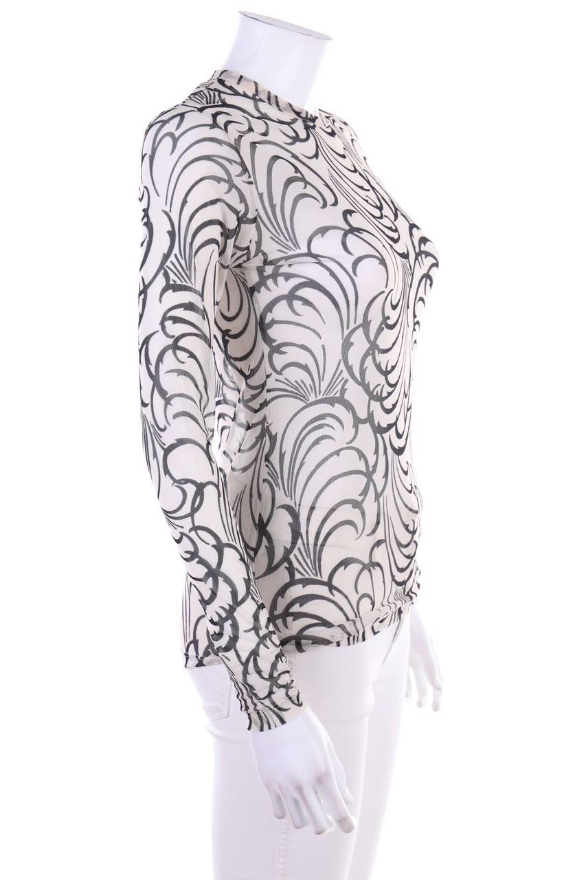 Carou DRIES VAN NOTEN Mesh-Longsleeve-Shirt Mit Floralem Muster