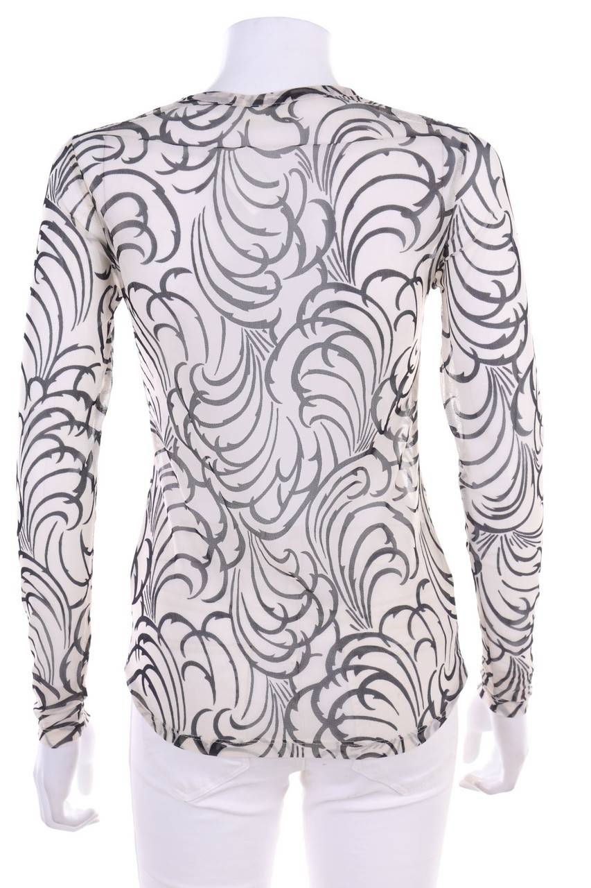 Carou DRIES VAN NOTEN Mesh-Longsleeve-Shirt Mit Floralem Muster