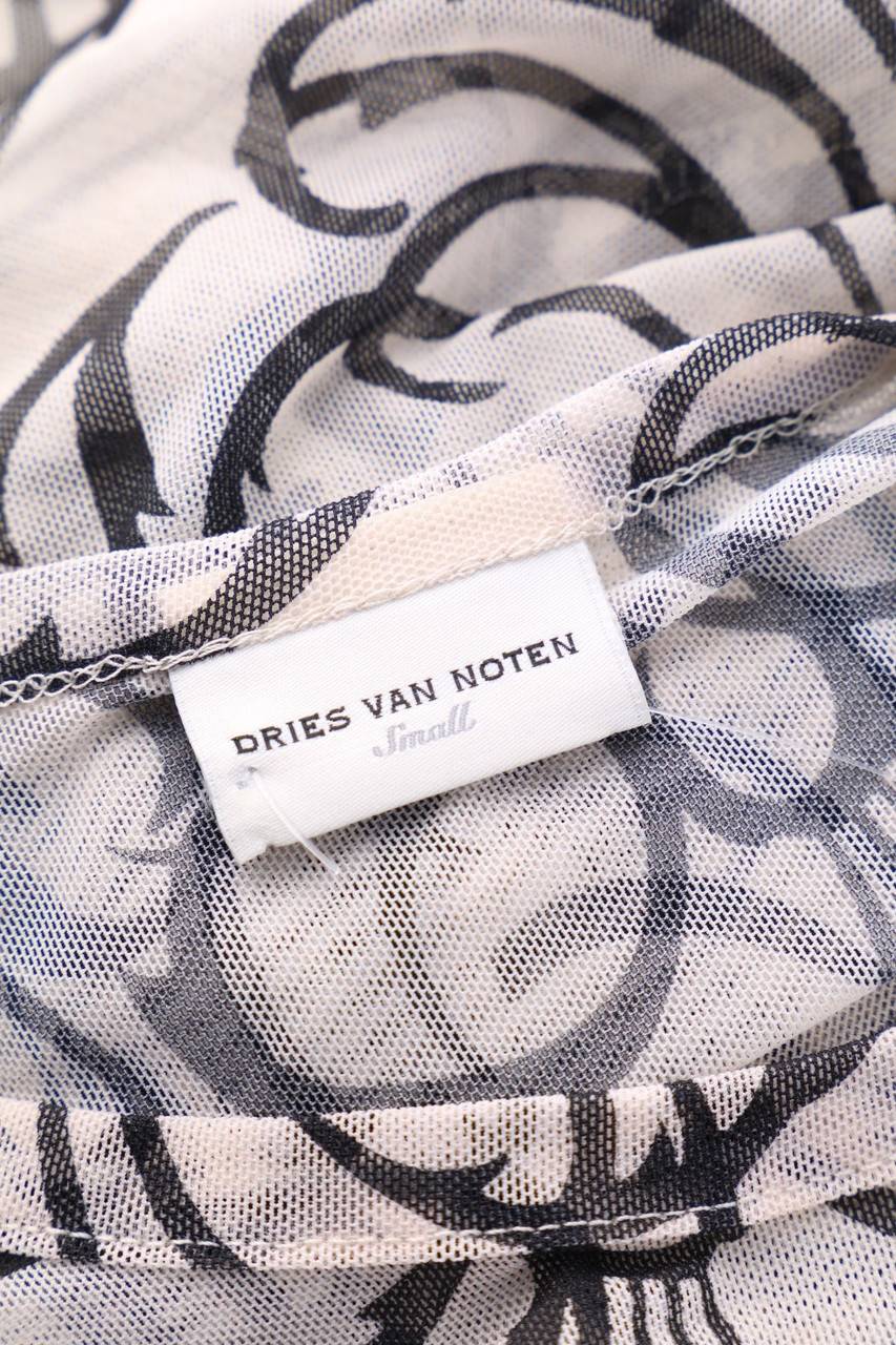 Carou DRIES VAN NOTEN Mesh-Longsleeve-Shirt Mit Floralem Muster