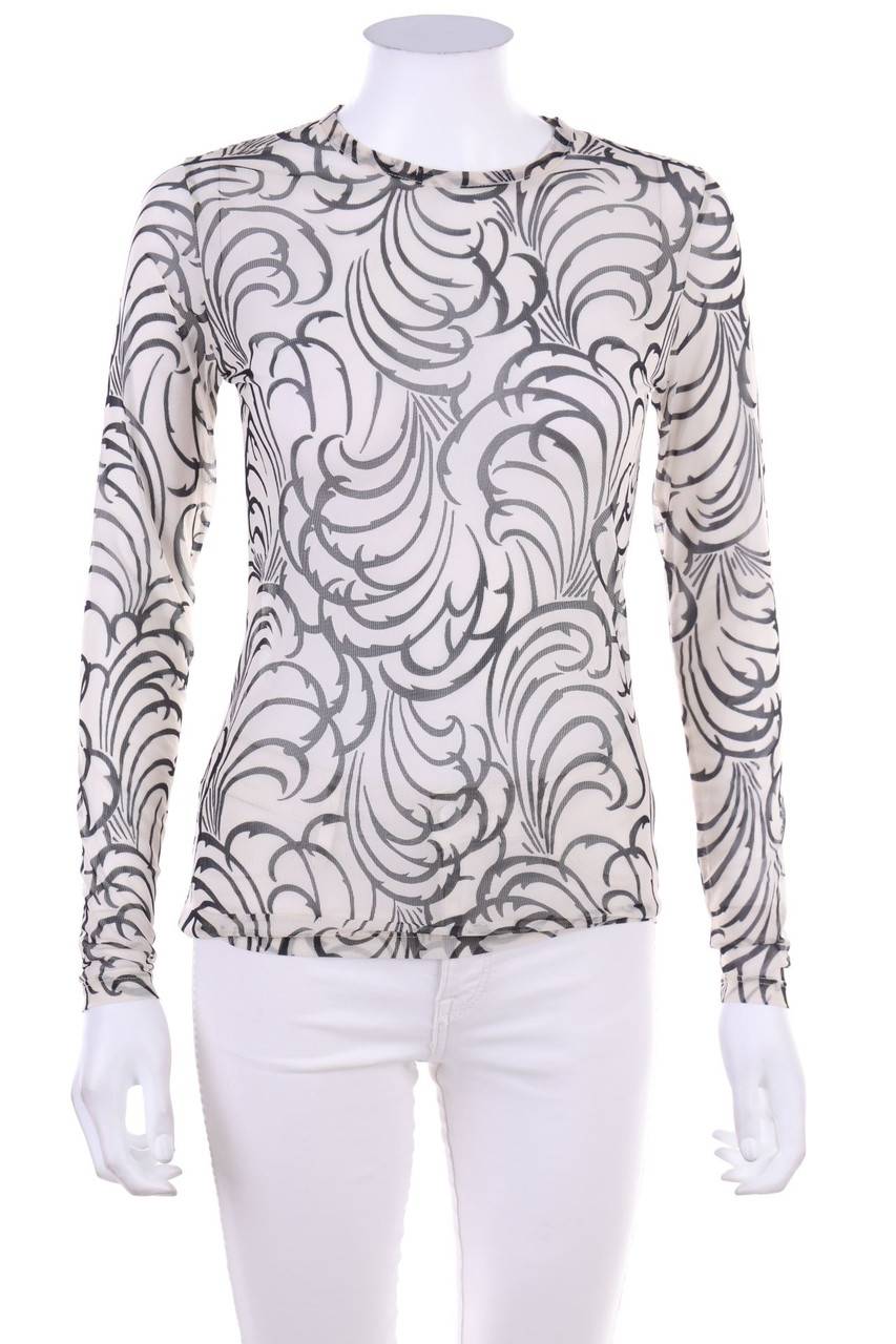 Carou DRIES VAN NOTEN Mesh-Longsleeve-Shirt mit floralem Muster