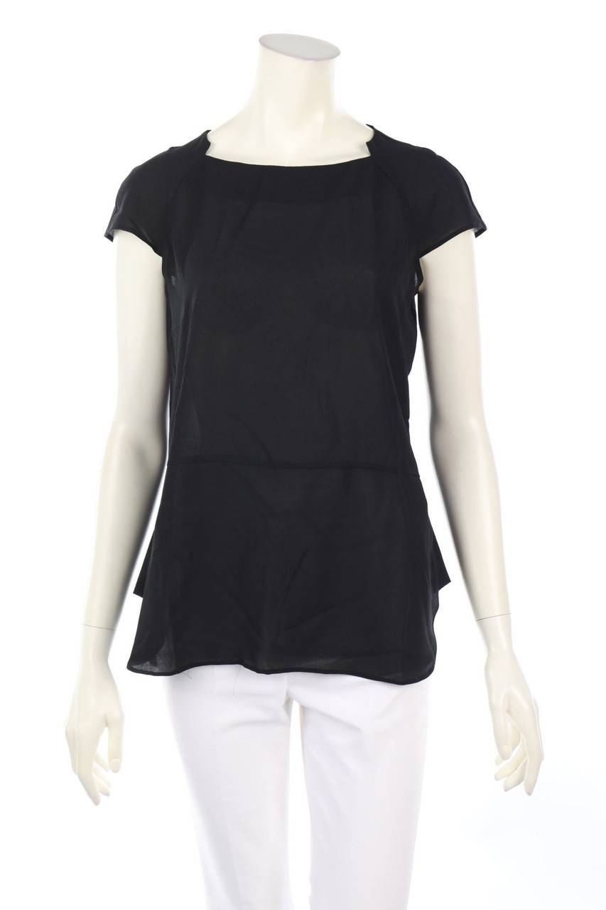 Carou DUYAN Milano Clean Chic-Kurzarm-Bluse aus Crêpe