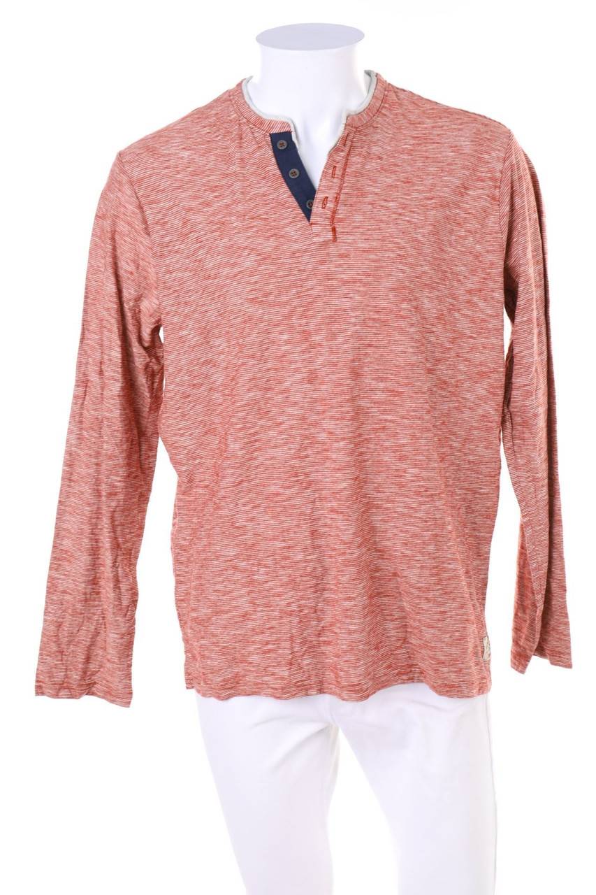 Carou Eagle Denim Streifen-Longsleeve-Shirt aus Baumwolle mit Knöpfen