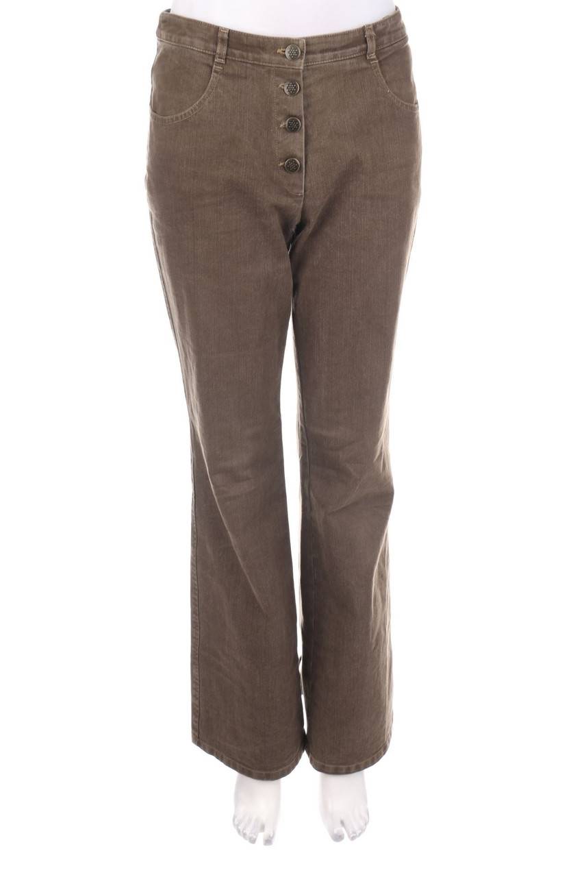 Carou emozioni Used Look Flared-Jeans mit Schnürung