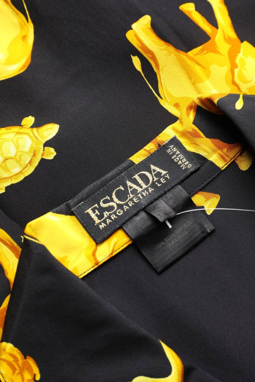 Carou ESCADA MARGARETHA LEY Vintage-Seiden-Bluse Mit Print
