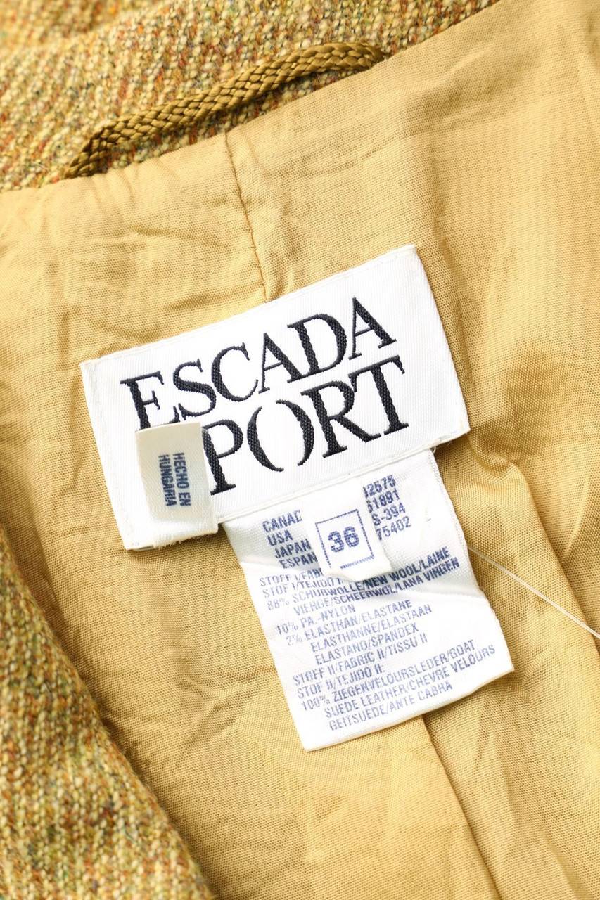 Carou ESCADA SPORT Vintage-Blazer Aus Schurwoll-Mix Mit Leder-Details