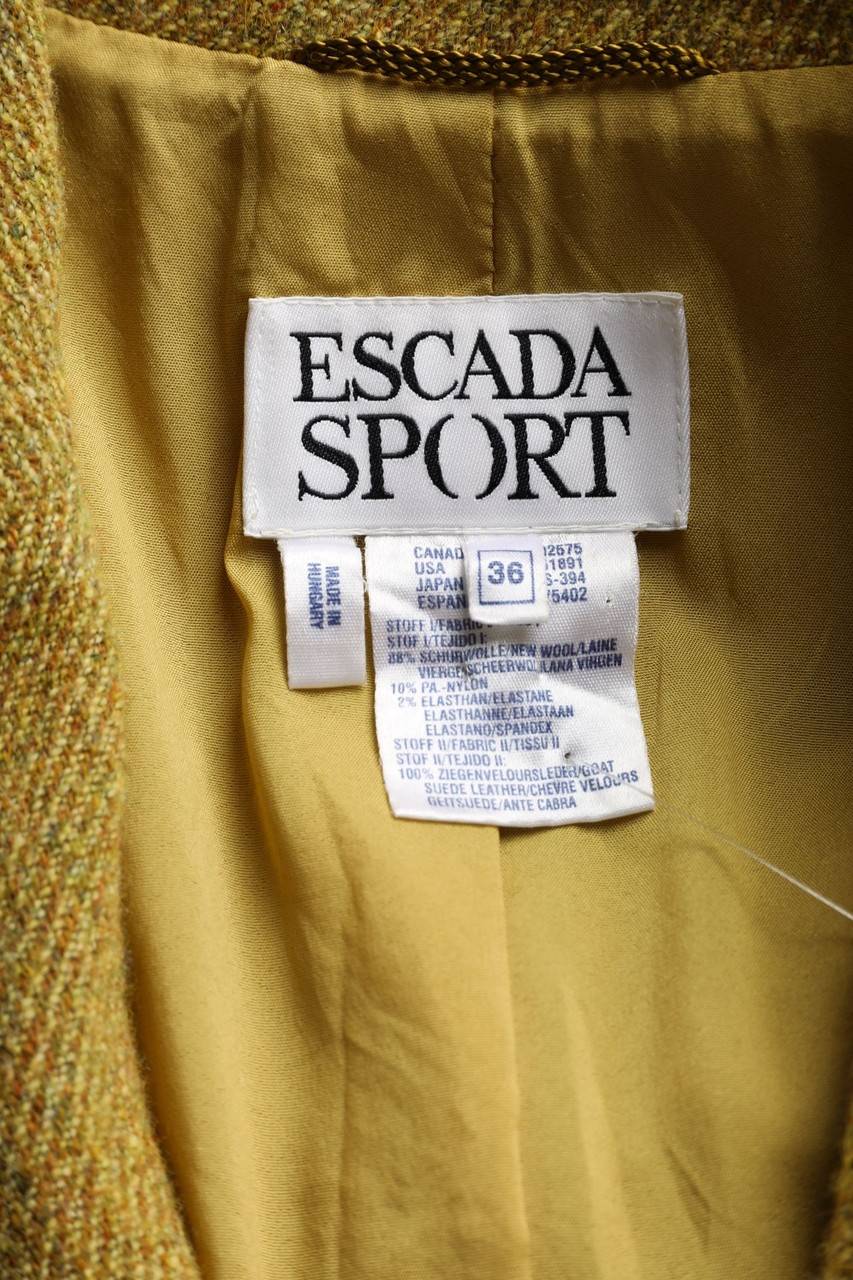 Carou ESCADA SPORT Vintage-Blazer Aus Schurwoll-Mix Mit Leder-Details