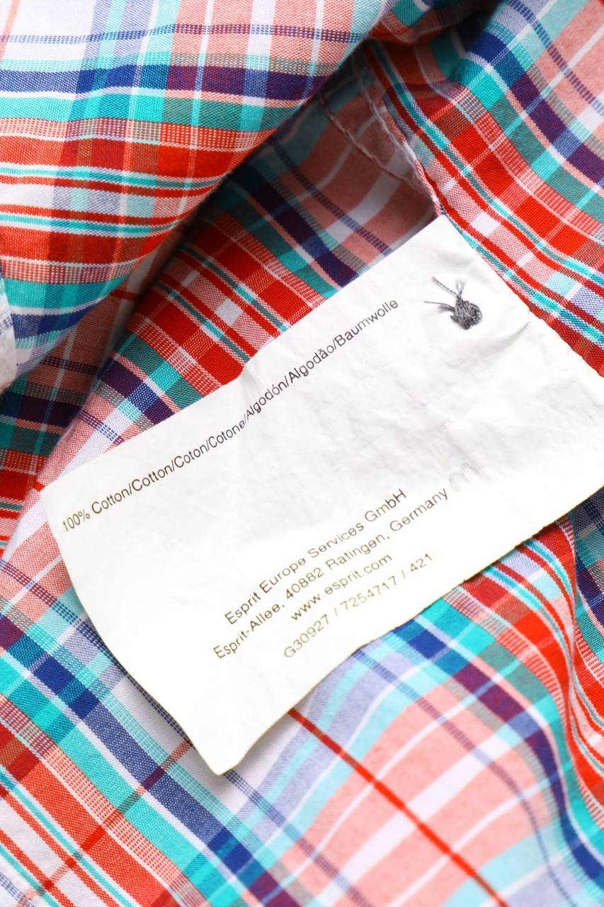 Carou ESPRIT Kurzarm-Hemd Mit Karo-Muster Aus Baumwolle Mit Aufgesetzten Taschen