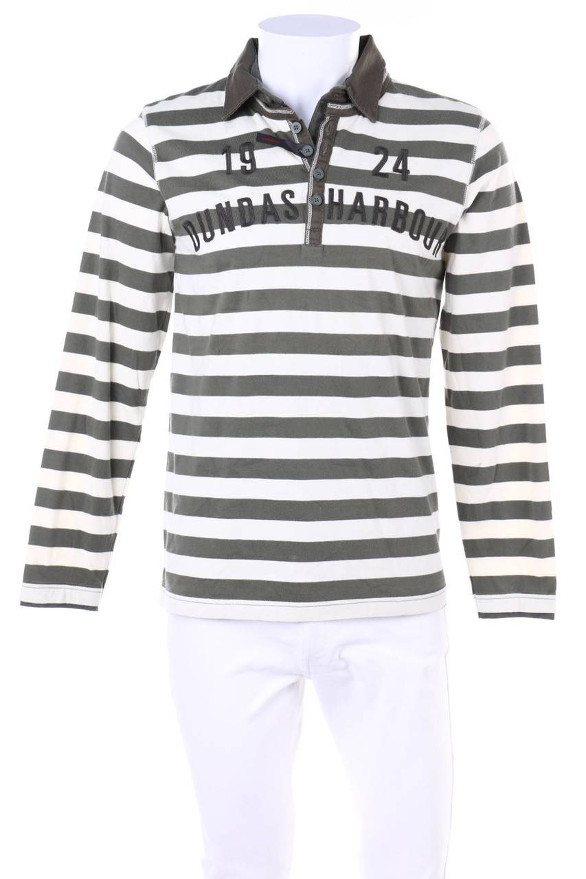 Carou ESPRIT Streifen-Longsleeve-Poloshirt im Layer Look