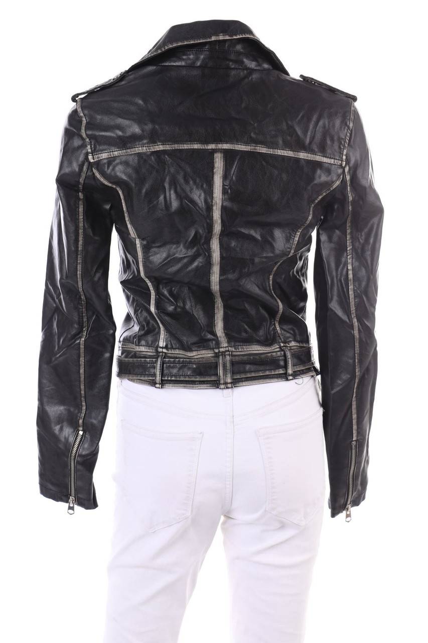 Carou FB SISTER Kunstlederjacke Im Biker-Stil Mit Asymmetrischem Schnitt