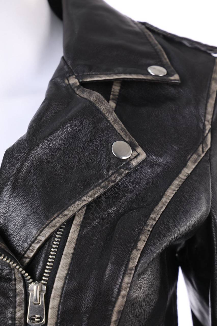 Carou FB SISTER Kunstlederjacke Im Biker-Stil Mit Asymmetrischem Schnitt