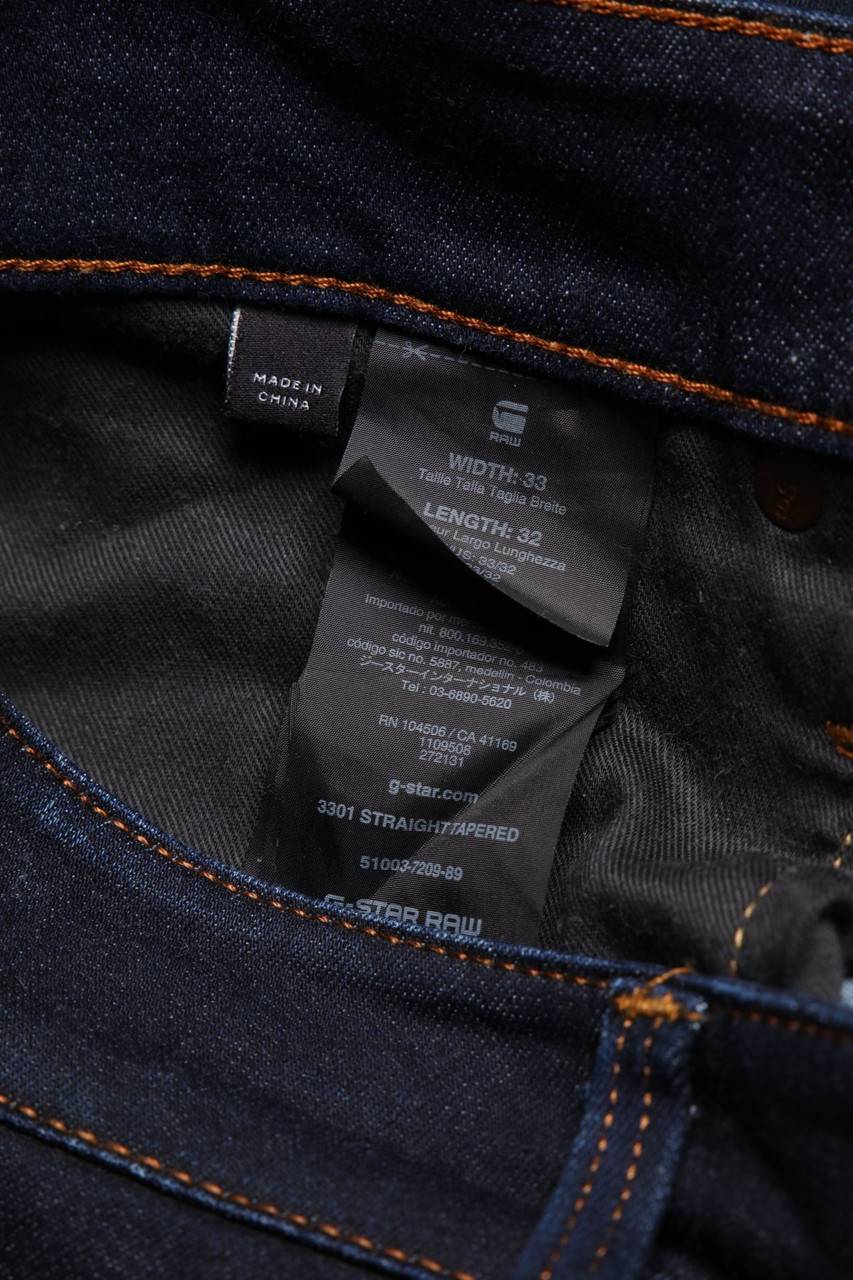 Carou G-STAR RAW Dark Denim Tapered Jeans Mit Logo-Applikation