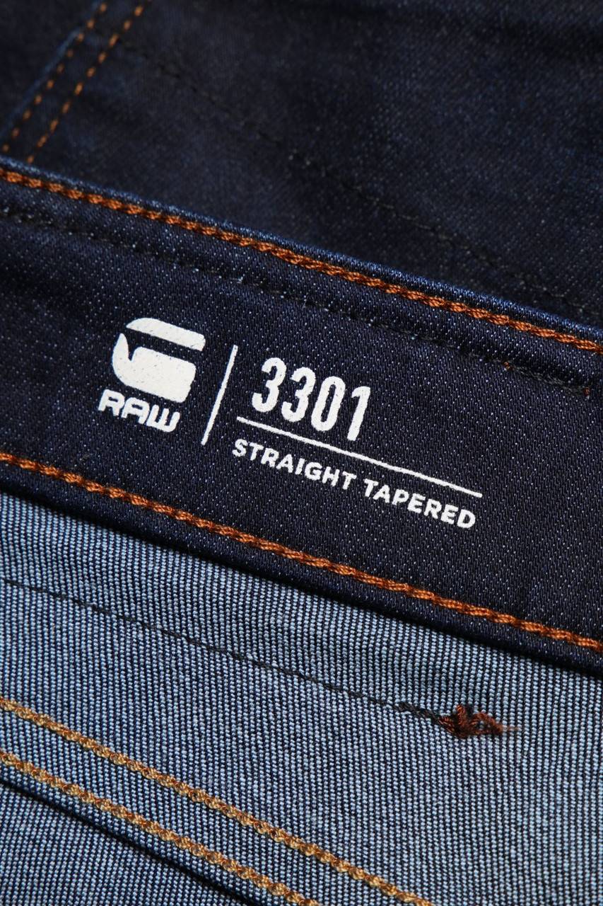 Carou G-STAR RAW Dark Denim Tapered Jeans Mit Logo-Applikation
