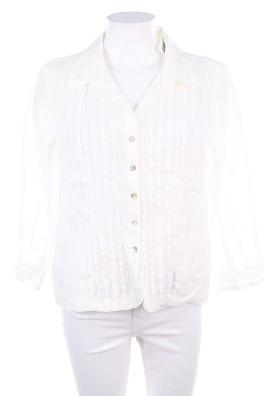 Carou GERARD DAREL Hemd-Bluse aus Leinen mit Biesen