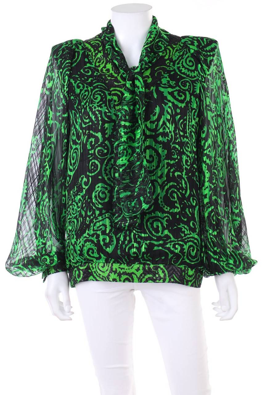Carou Gianni Accardi Vintage-Schluppen-Bluse mit floralem Muster