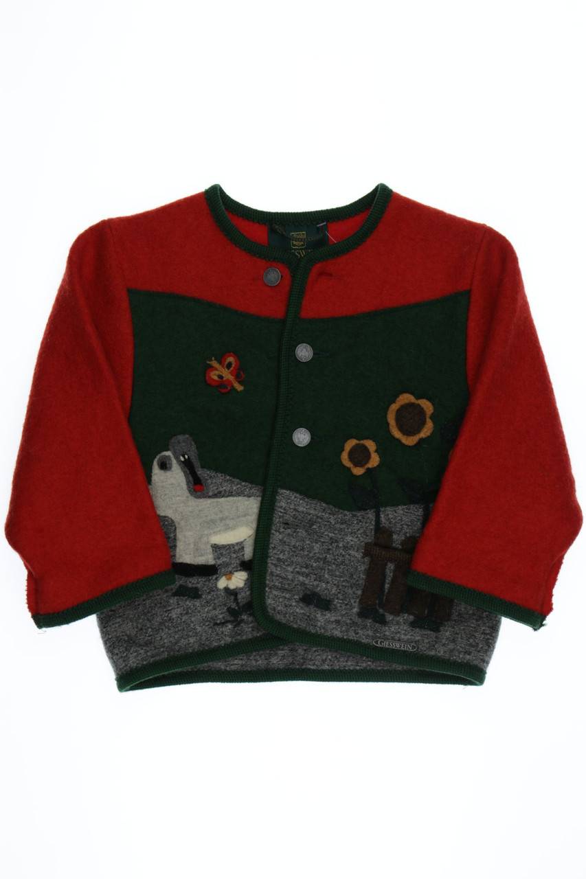 Carou GIESSWEIN Jacke aus Schurwolle im Trachten-Stil mit Applikationen