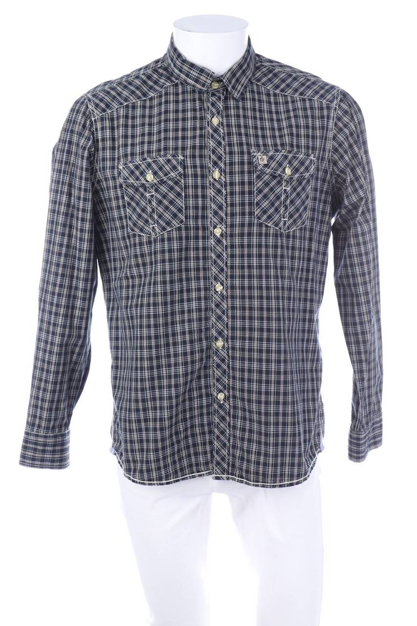 Carou GIN TONIC kariertes Hemd aus Baumwolle mit aufgesetzten Taschen