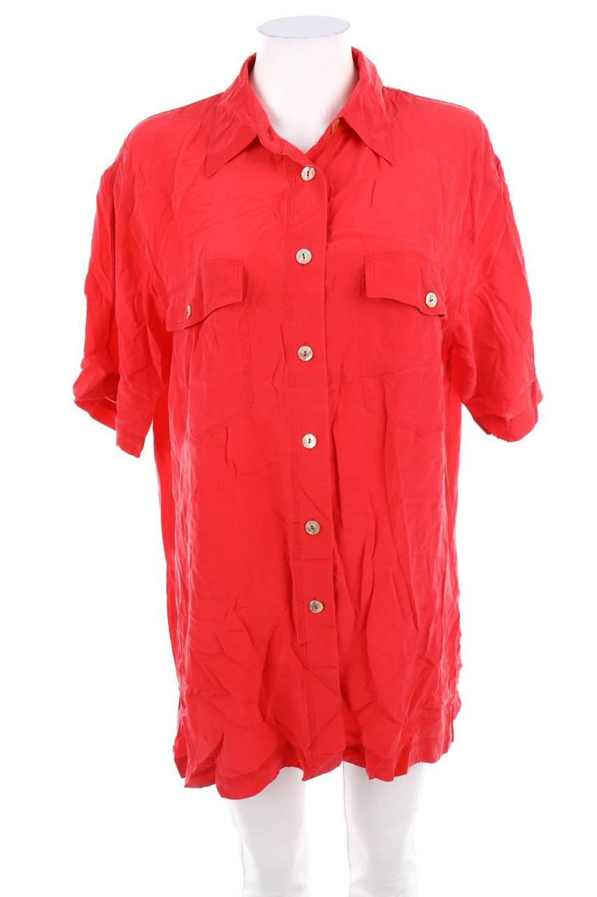 Carou GP gira puccino Hemd-Bluse mit kurzem Ärmel aus Seide