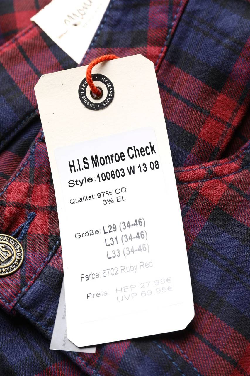 Carou H.I.S. High Waist-Skinny-Jeans Mit Karo-Muster