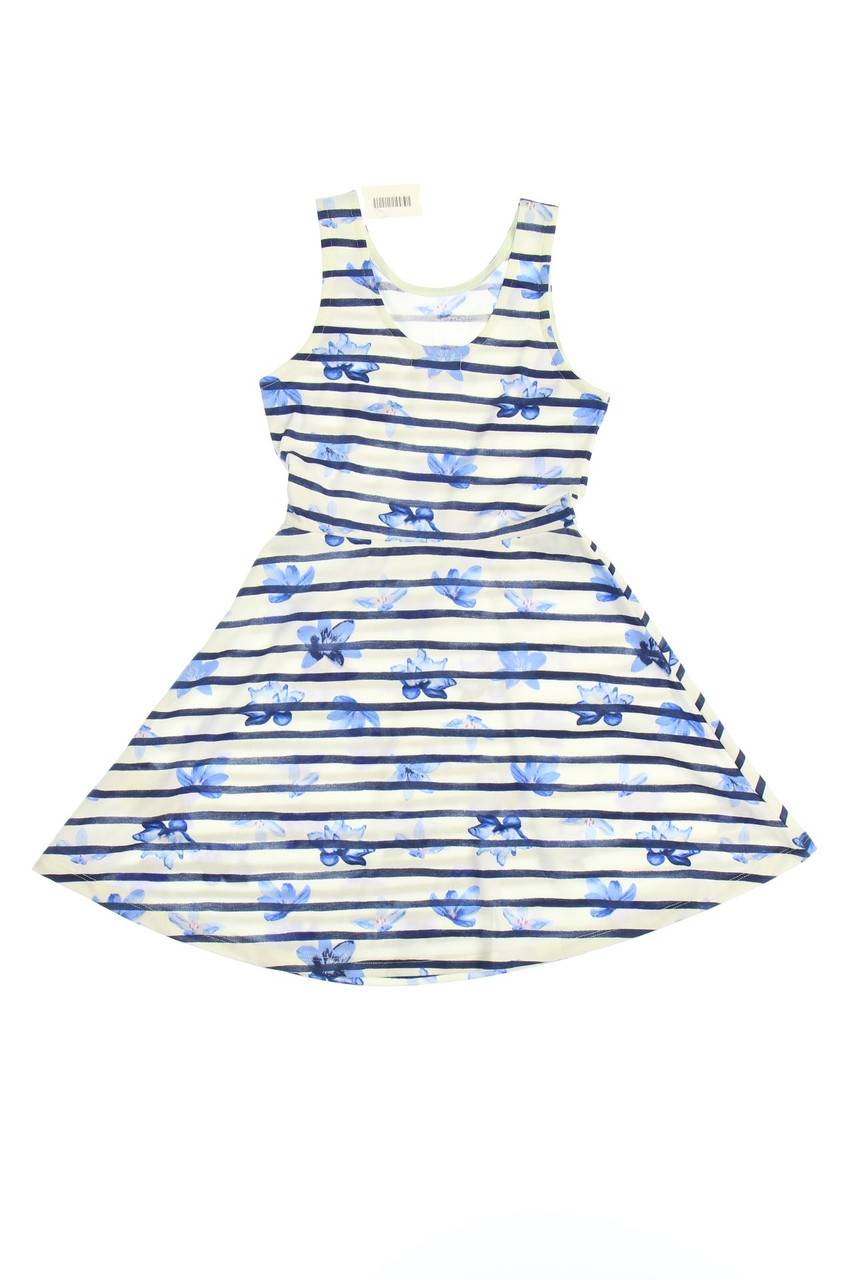 Carou H&M A-Linien-Kleid Mit Streifen Mit Floralem Muster