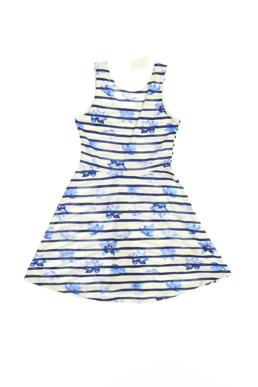 Carou H&M A-Linien-Kleid mit Streifen mit floralem Muster