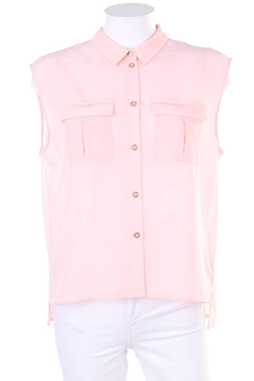 Carou H&M ärmellose Hemd-Bluse mit aufgesetzten Taschen