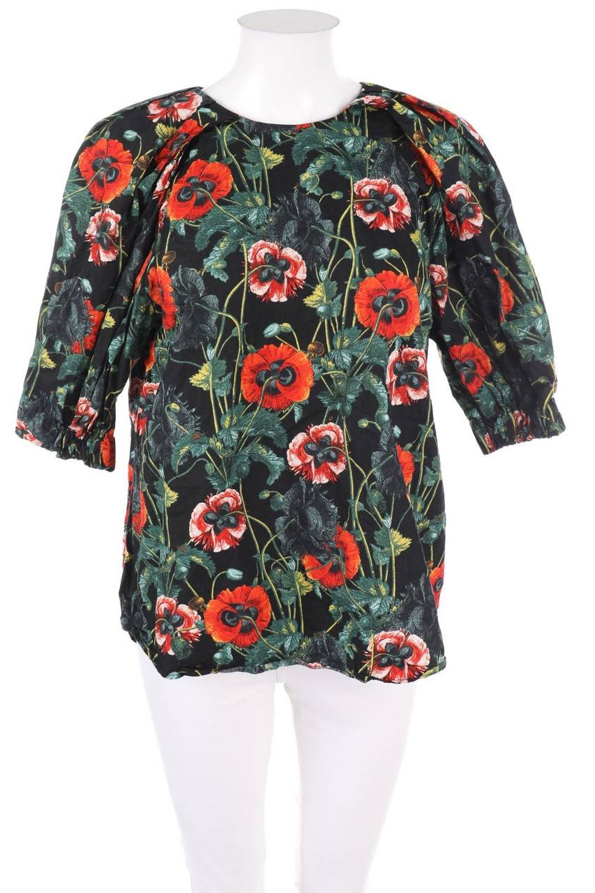 Carou H&M Bluse mit 3/4-Ärmel aus Baumwolle mit Blumen-Print