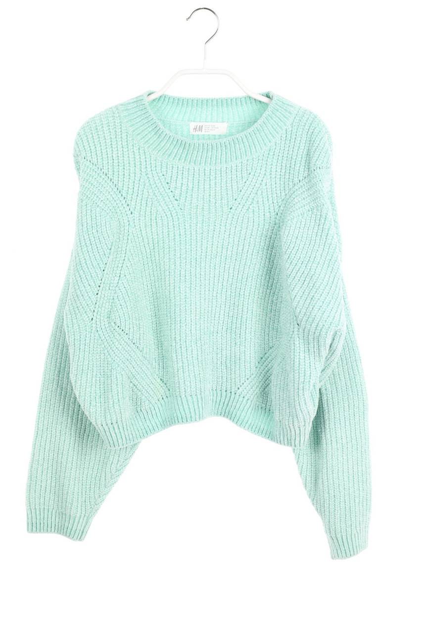 Carou H&M Cropped-Chenille-Pullover mit überschnittener Schulter