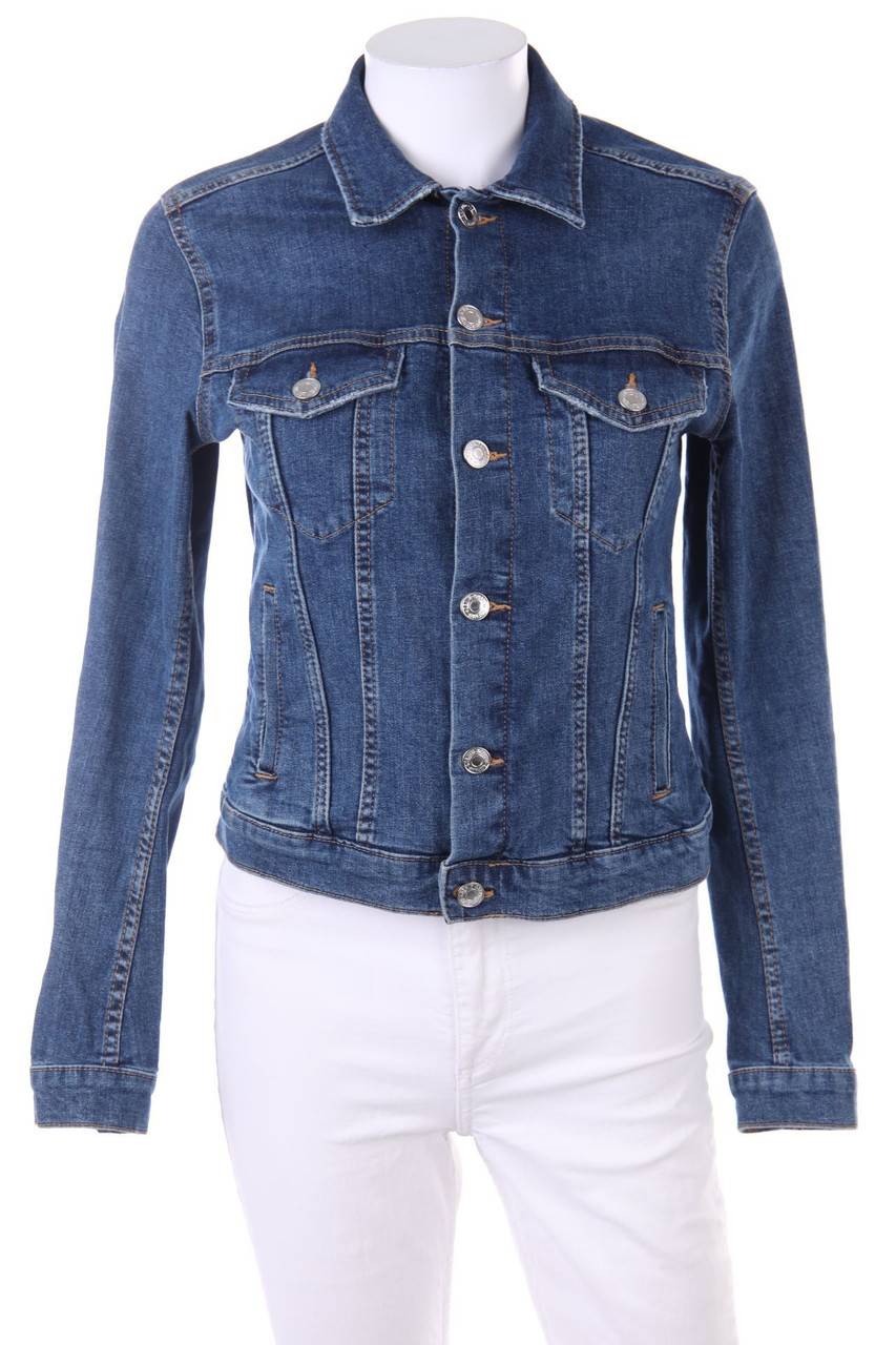 Carou H&M &denim Basic-Jeans-Jacke mit aufgesetzten Taschen