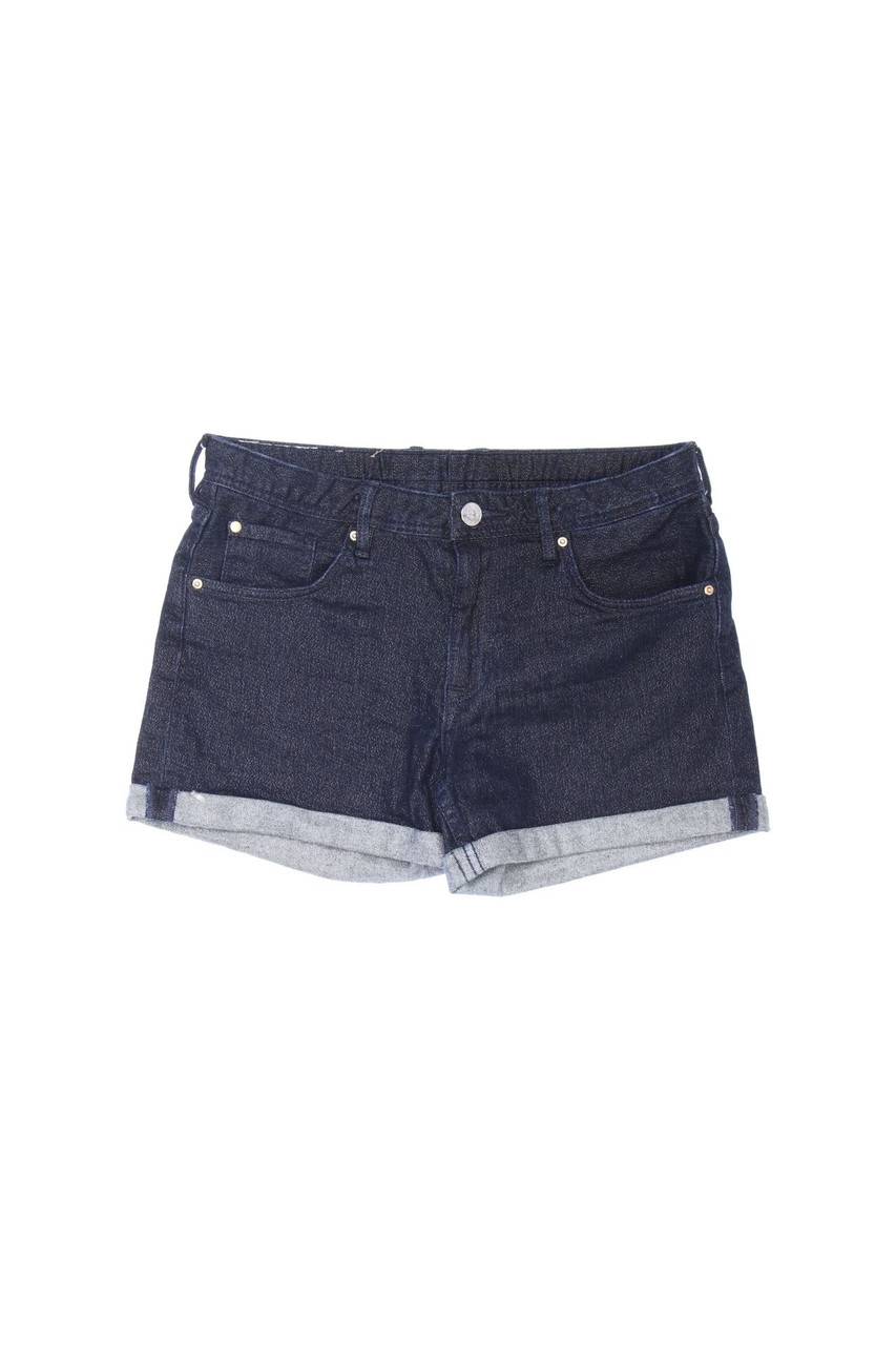 Carou H&M &denim Glitzer-Shorts aus Baumwoll-Mix mit Logo-Patch