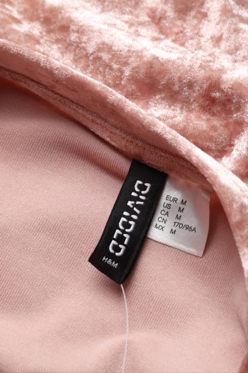 Carou H&M DIVIDED Samt-Kurzarm-Shirt Mit Stickereien