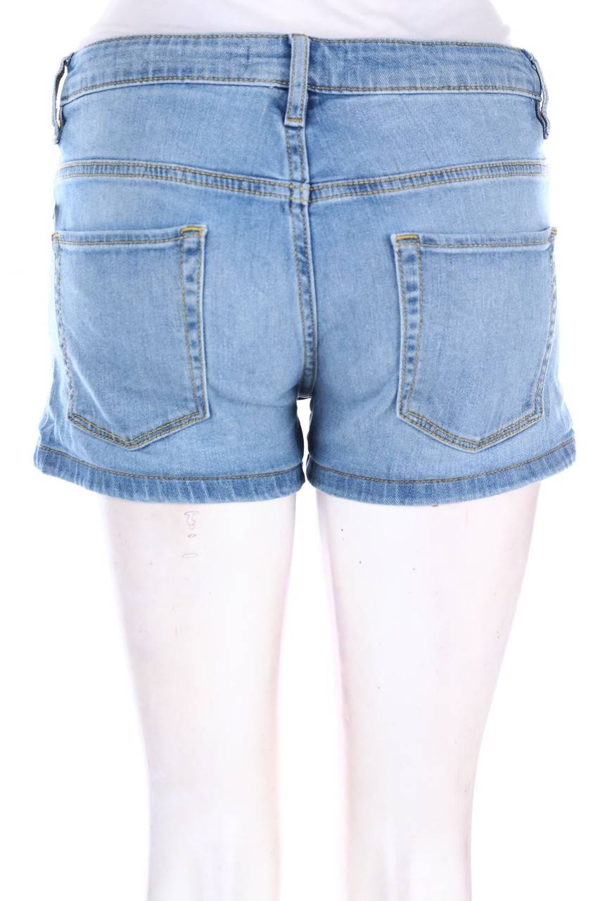 Carou H&M LOGG Used Look Jeans-Shorts Mit Logo-Knöpfen