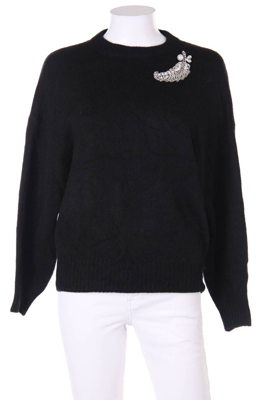 Carou H&M Strick-Pullover mit Schmuckstein-Applikation