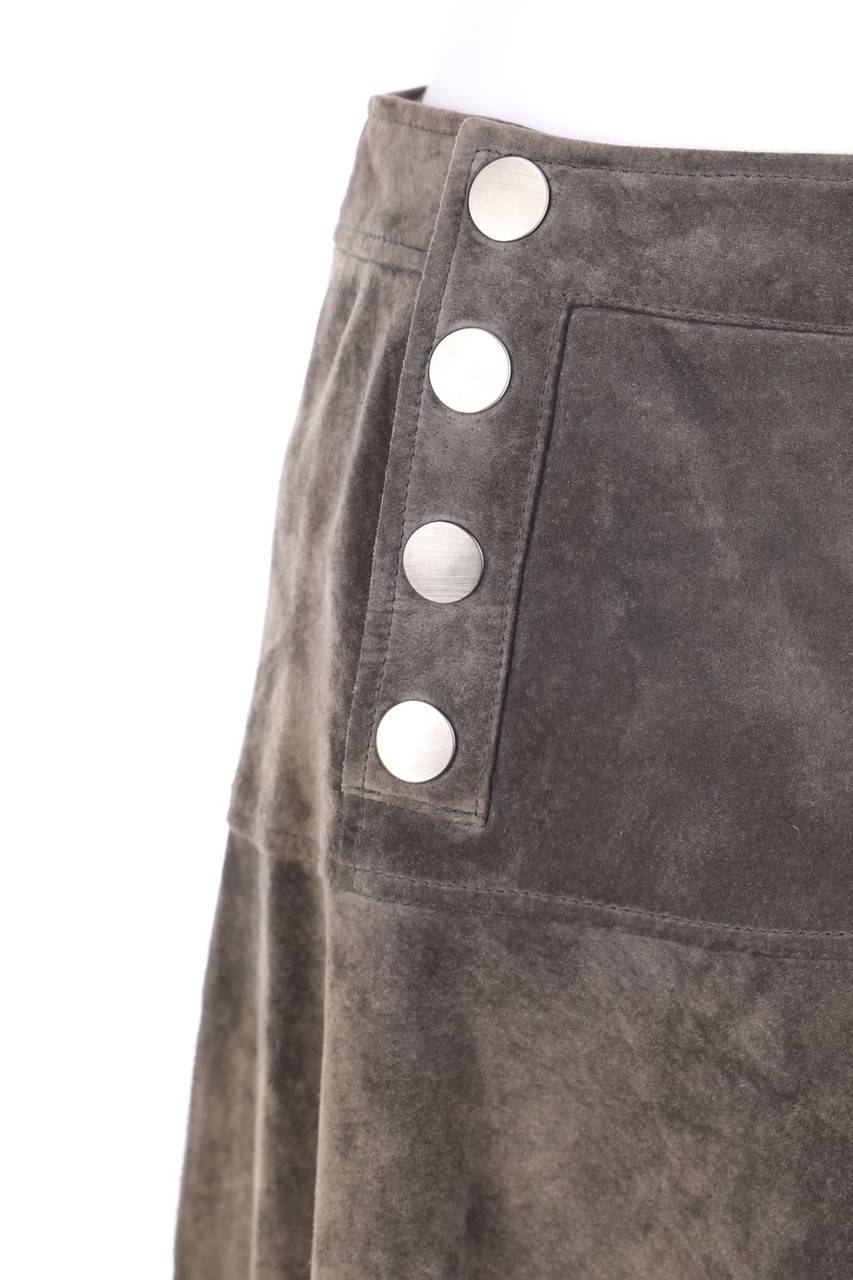 Carou HALLHUBER Lederrock Im 70s-Style Mit Schmuck-Knöpfen