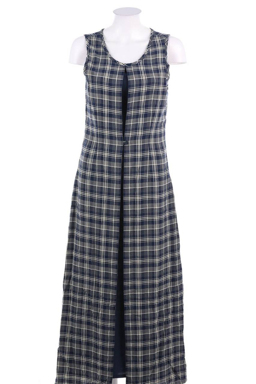 Carou HARMONY COLLECTION Maxi-Kleid im Layer Look mit Karo-Muster