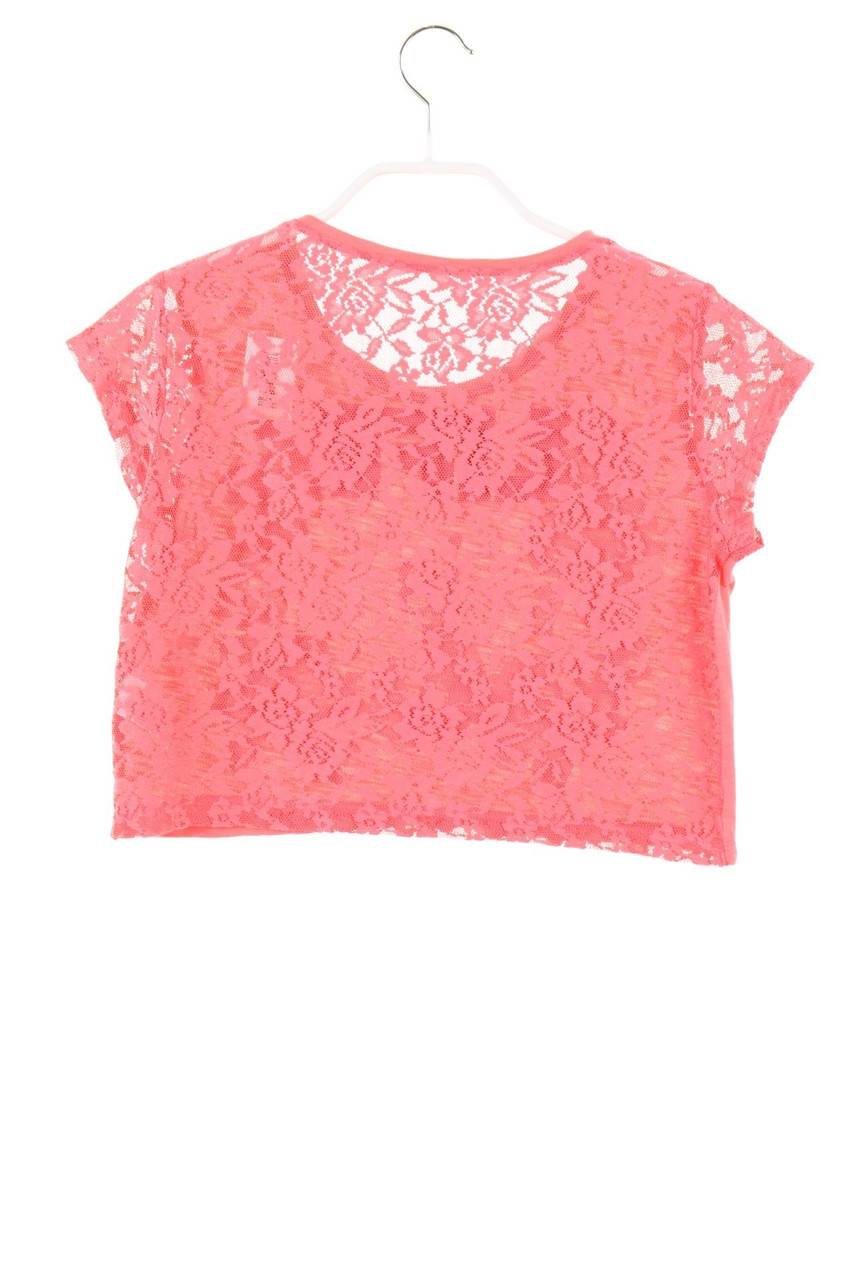 Carou Here+there C&A Cropped-Print-T-Shirt Mit Spitze