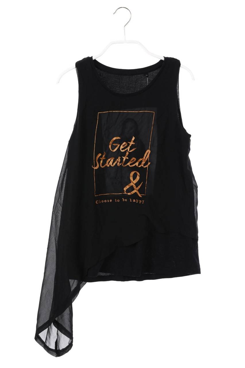 Carou here+there C&A Top im Layer Look mit Statement-Print