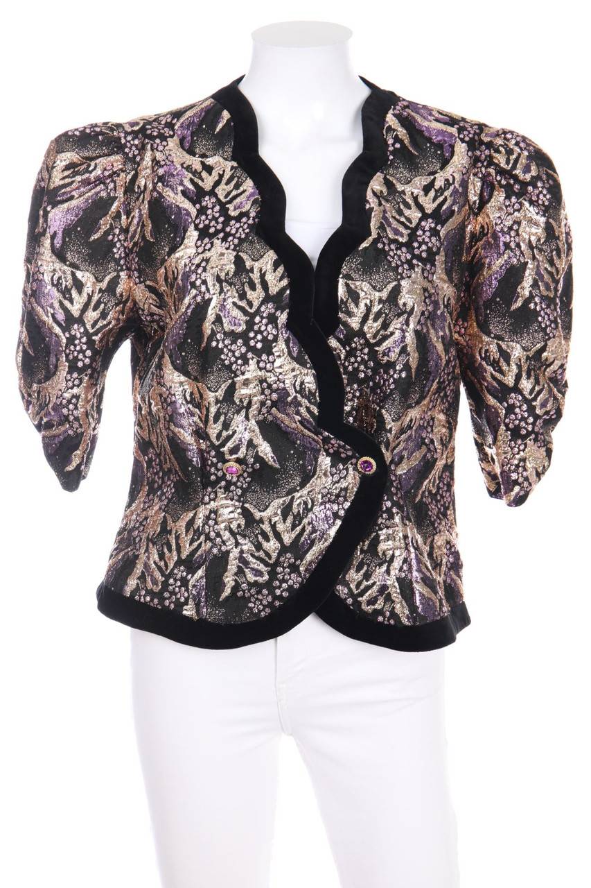 Carou HERMANN LANGE COLLECTION Jacke mit Metallic-Effekt mit Schmuck-Knöpfen