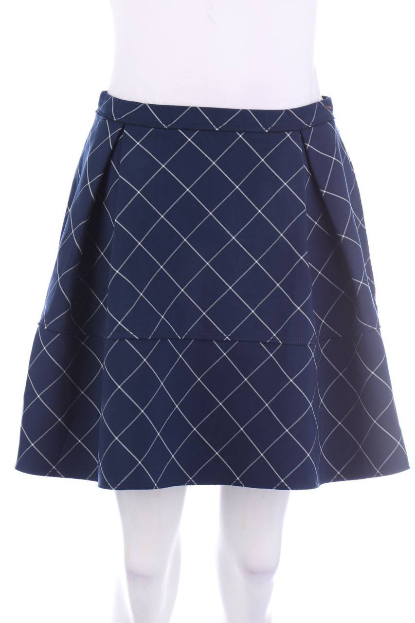 Carou Hilfiger Denim Falten-Mini-Rock mit Karo-Muster