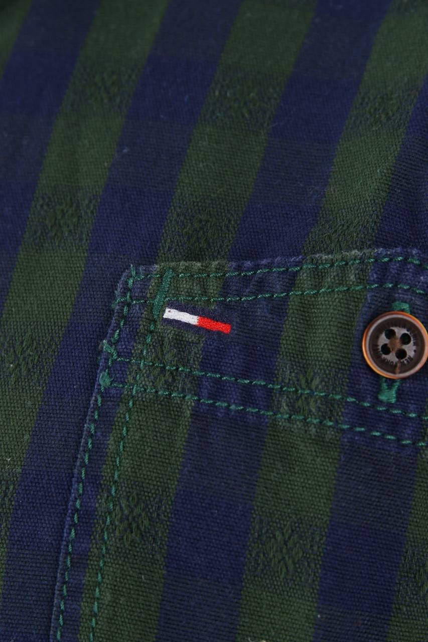 Carou Hilfiger Denim Kariertes Hemd Mit Logo-Stickerei