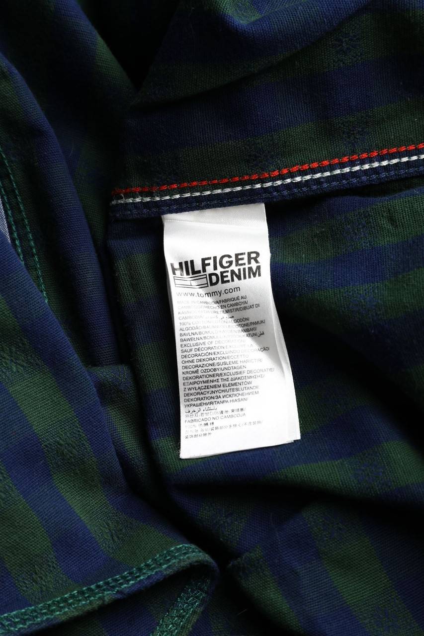 Carou Hilfiger Denim Kariertes Hemd Mit Logo-Stickerei