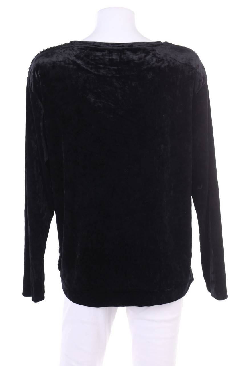 Carou HUCKE BERLIN Strick-Pullover Aus Samt Mit Pailletten