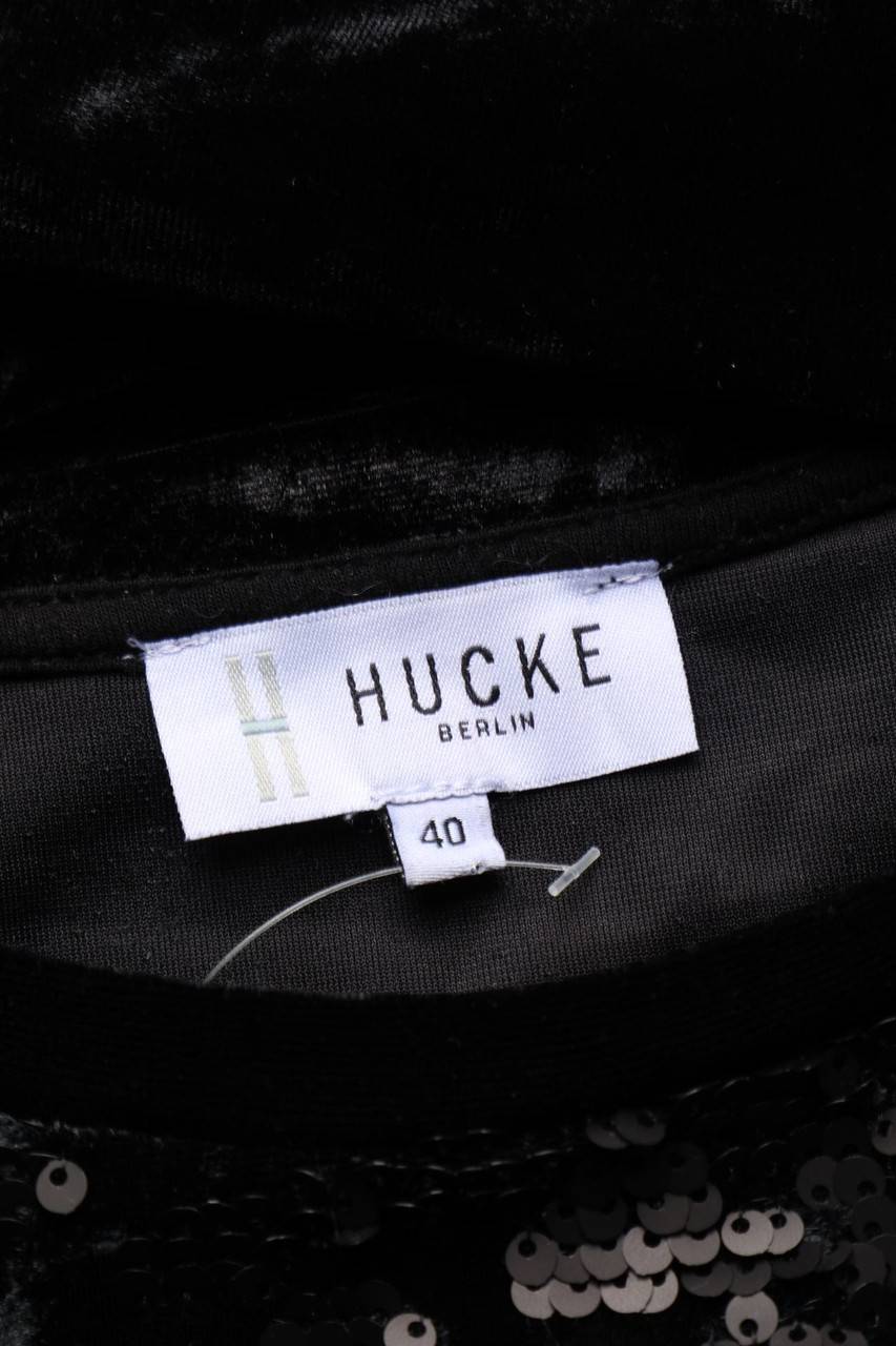 Carou HUCKE BERLIN Strick-Pullover Aus Samt Mit Pailletten