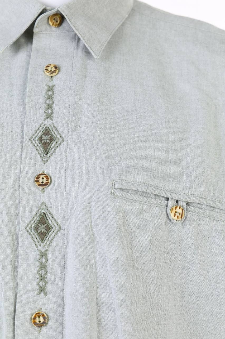 Carou Imperial Landhaus Trachten-Hemd Aus Viskose-Mix Mit Stickereien